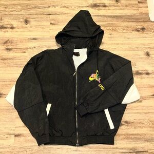 NIKE Y2K Air Jordan Vintage Classic JUMPMAN Splatter Zip Windbreaker Jacket